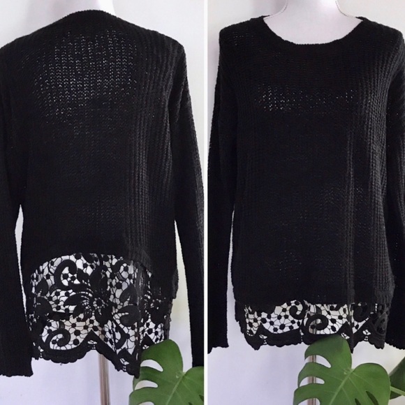 ASTR Black Lace Sweater - Picture 7 of 9